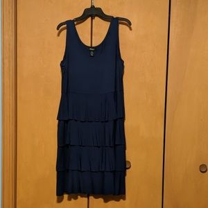 Navy ruffled dress